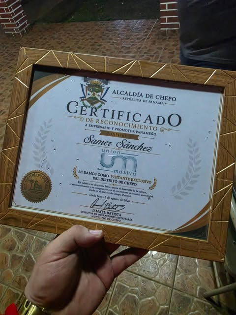 Reconocimiento de la Alcaldía de Chepo a Samer Sánchez, Unión Masiva